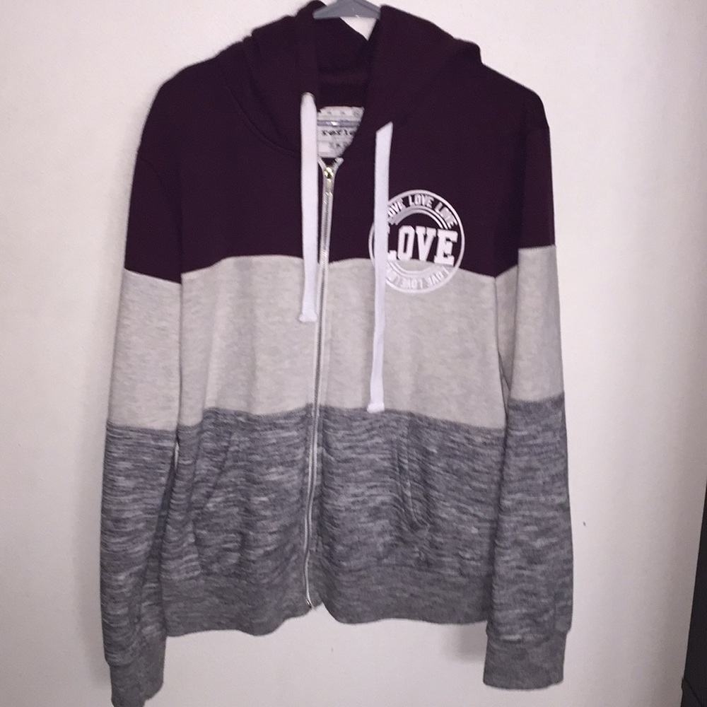 Plus size Love zip up